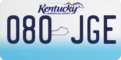 KY license plate 080JGE