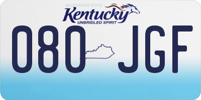 KY license plate 080JGF