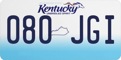 KY license plate 080JGI