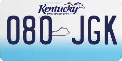 KY license plate 080JGK