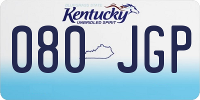 KY license plate 080JGP