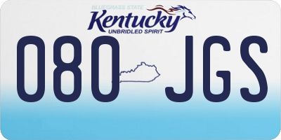 KY license plate 080JGS