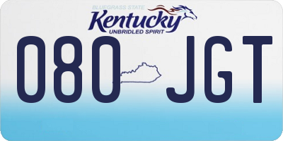 KY license plate 080JGT