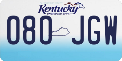 KY license plate 080JGW