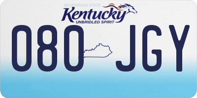KY license plate 080JGY