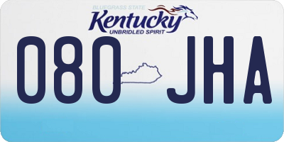 KY license plate 080JHA