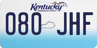 KY license plate 080JHF