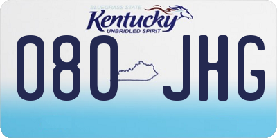 KY license plate 080JHG