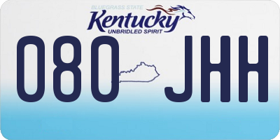 KY license plate 080JHH