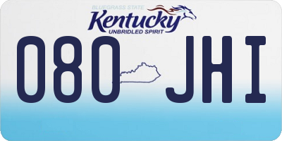 KY license plate 080JHI