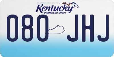 KY license plate 080JHJ