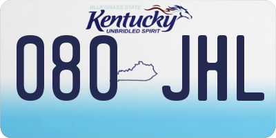 KY license plate 080JHL