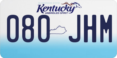 KY license plate 080JHM