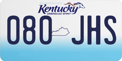KY license plate 080JHS