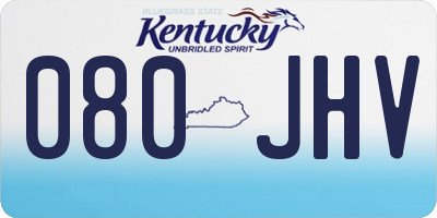 KY license plate 080JHV