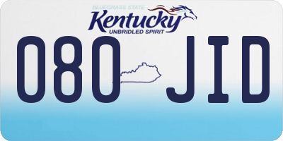 KY license plate 080JID