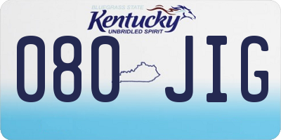 KY license plate 080JIG