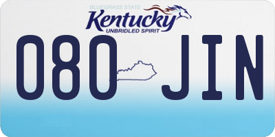 KY license plate 080JIN
