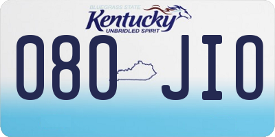KY license plate 080JIO