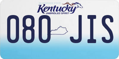 KY license plate 080JIS