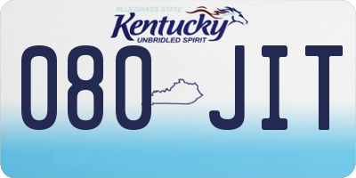 KY license plate 080JIT