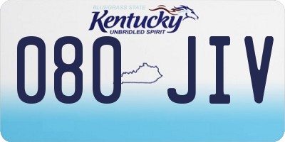KY license plate 080JIV