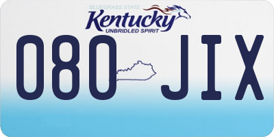 KY license plate 080JIX