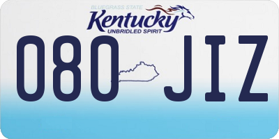 KY license plate 080JIZ