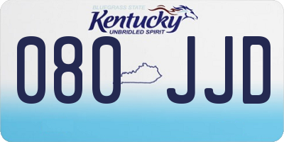 KY license plate 080JJD