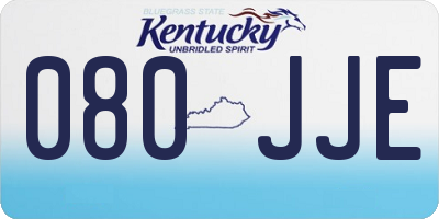 KY license plate 080JJE