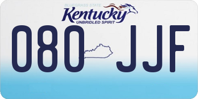 KY license plate 080JJF