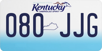 KY license plate 080JJG