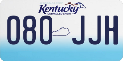 KY license plate 080JJH