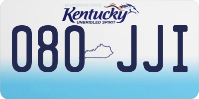 KY license plate 080JJI