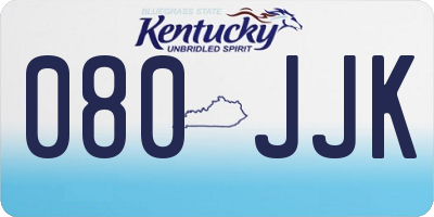 KY license plate 080JJK