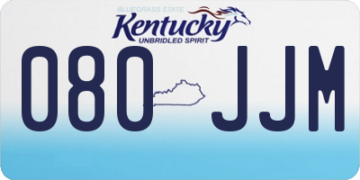 KY license plate 080JJM