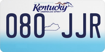KY license plate 080JJR