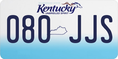 KY license plate 080JJS