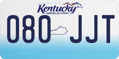 KY license plate 080JJT