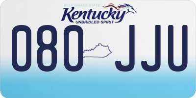 KY license plate 080JJU