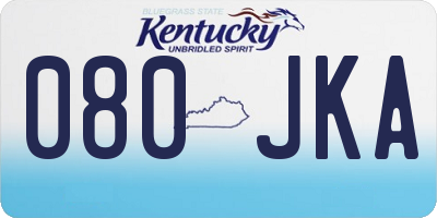 KY license plate 080JKA