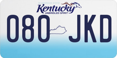 KY license plate 080JKD