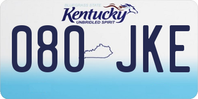KY license plate 080JKE