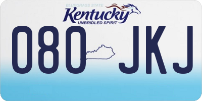KY license plate 080JKJ