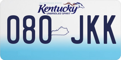 KY license plate 080JKK