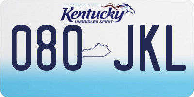 KY license plate 080JKL