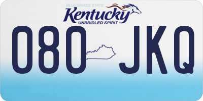 KY license plate 080JKQ