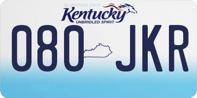 KY license plate 080JKR