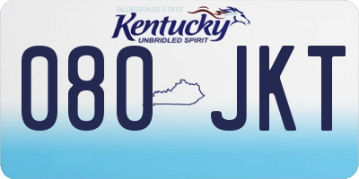 KY license plate 080JKT