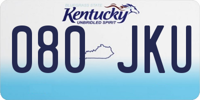 KY license plate 080JKU